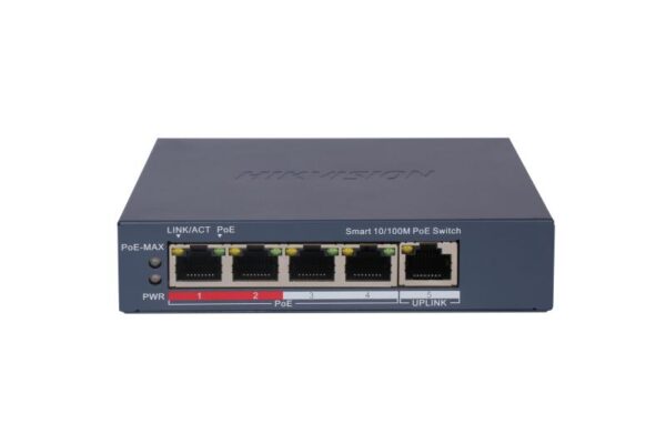 Switch PoE Hikvision 4+1 Ports 10/100 Mbps 60w